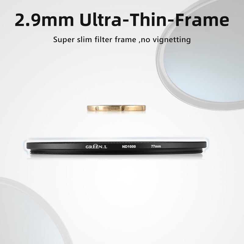 GREEN.L 58mm ND1000 Filter, Slim 10-Stop Fixed Neutral Density 58mm ND Filter for Long Exposure Photography - Image 4